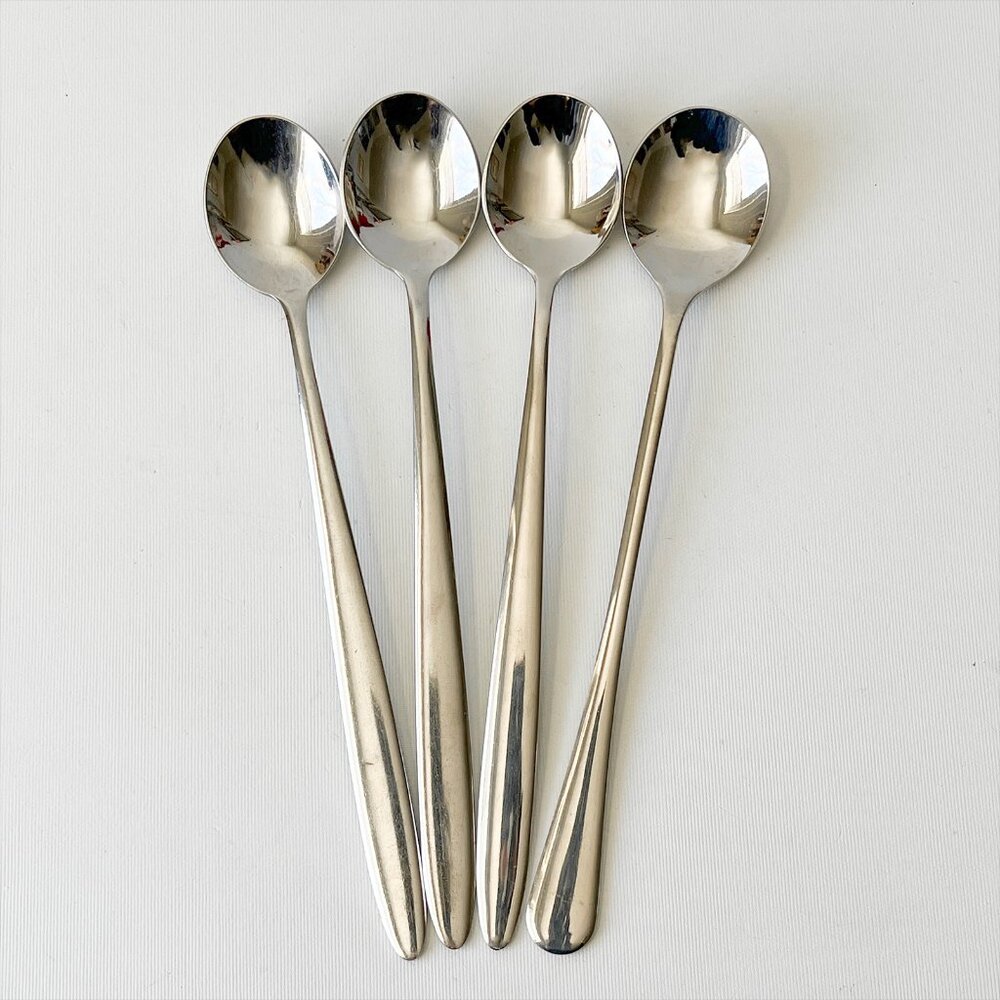 Set of 4 WMF Cromargan Latte Spoons Mismatched Stainless Steel Iced Tea Spoons